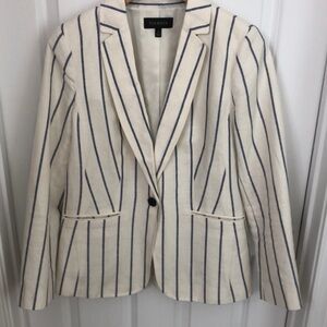 Lined Talbots linen cotton blend jacket.